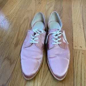 Freda Salvador Wit D’Orsay Oxford, satin pink sz 7